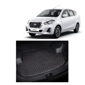 Trunk/Boot/Dicky PU Leatherette Mat for Datsun Go Plus - black